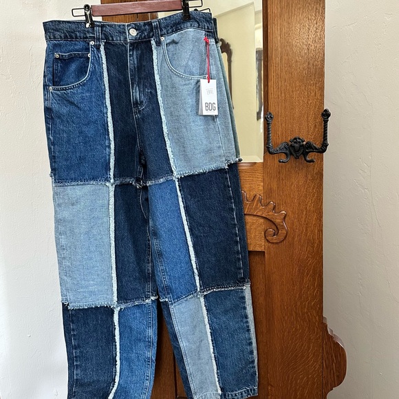 NWT BDG Urban Outfitters Carter Patchwork Loose Fit High Rise Jeans Size 29 - Picture 3 of 16